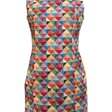 Raquel Orozco - Red & Multi Color Geometric Print Dress Sz M