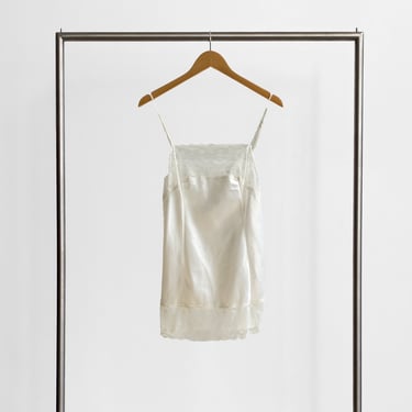 White Lace Trim Slip Dress