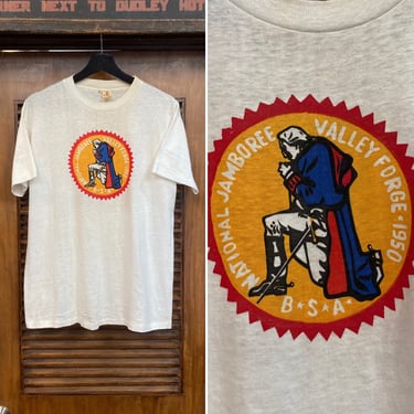 Vintage 1950’s Dated 1950 Boy Scouts BSA Jamboree Cotton Camp Tee Shirt, 50’s T-Shirt, Vintage Clothing 