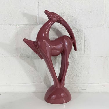 Vintage Royal Haeger Pottery Pink Antelope Statue Gazelle | Check
