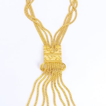 Chain Fringe Tablet Necklace