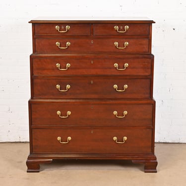 Baker Furniture Historic Charleston Georgian Mahogany Triple Chest-On-Chest Highboy Dresser