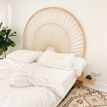 Rattan Wicker Headboard- The Sunbeam- Queen 