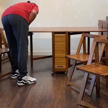 VIntage Compact Dining Table and 4 chairs Set