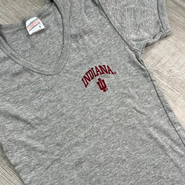 Vintage Indiana University V Neck Baby Doll Tee by Soffe