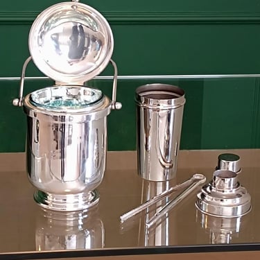 Mid Century set ice bucket cocktail shaker by Aldo Tura for Macaba / 1960s / Italy / modern ice bucket 
