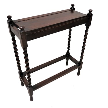 Entry Way Table | Antique English Dark Oak Barley Twist Entry Table 