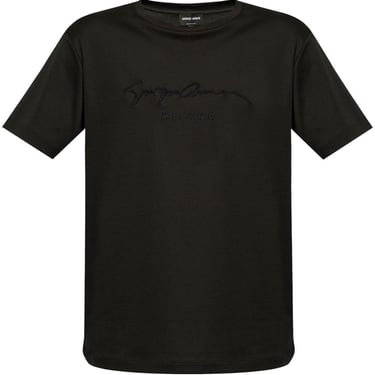 Giorgio Armani Men Pure Cotton Interlock Signature Logo T-Shirt