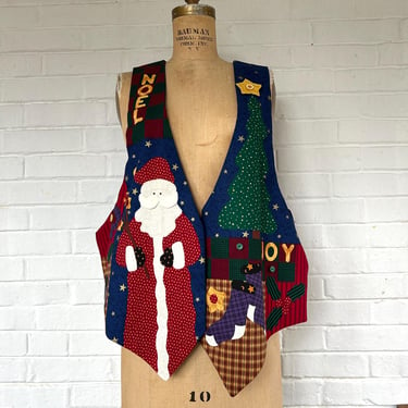 Size 1X/2X Handmade Holiday Patchwork Vest 