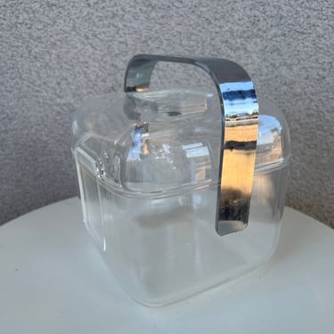Vintage Modern clear lucite ice bucket by Guzzini Italy 
