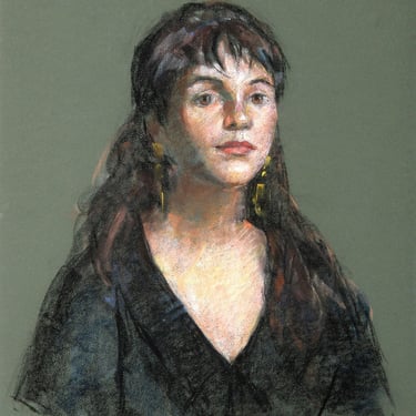 Thomas Strickland, Portrait of a Woman - Lourdes, Pastel on Paper, signed u.r. 