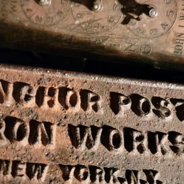 Antique ANCHOR POST IRON WORKS NYC Entrance Gates Wire Fences Railings Plaque 