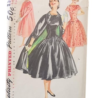 Vintage 50s Sewing Pattern: One Piece Dream and Coat Simplicity 1460 