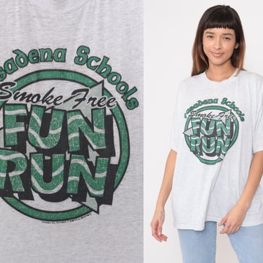 Smoke Free Fun Run Shirt 90s Pasadena Tobacco Prevention Coalition Burnout Running Tee California Graphic Vintage Tshirt Extra Large xl 