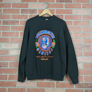 Vintage 90s NFL Denver Broncos Bullwhackers Casinos ORIGINAL Crewneck Sweatshirt - Large 