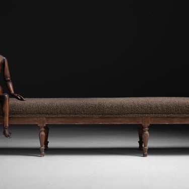 10 foot Hall Bench in Boucle