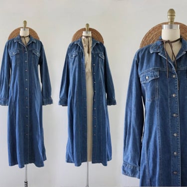 convertible denim dress - duster m/l 