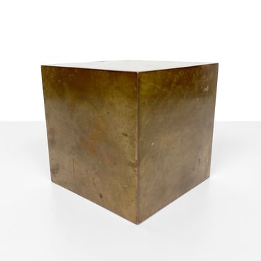 Modernist Brass Cube by Sarried LTD 