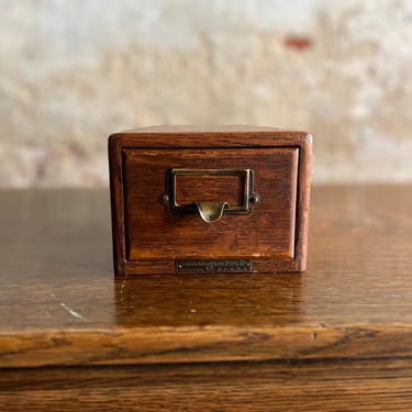 Single Drawer Yawman & Erbe Desktop Filer Card Catalog 