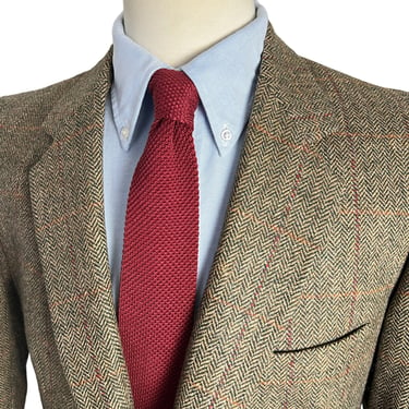 Vintage Stewarts of Scotland HERRINGBONE TWEED Wool Sport Coat ~ 42 R ~ jacket / blazer ~ Preppy / Ivy Style /Trad ~ 