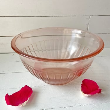 Vintage Medium Pink Depression Glass, Ribbed Bowl // Pink Rustic, Cottagecore Pink Bowl // Perfect Gift 