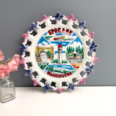 Spokane, Washington souvenir plate - 1970s vintage 