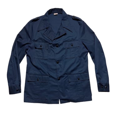 Vintage 1960s/1970s MCGREGOR Cotton Twill SAFARI Jacket / Overshirt ~ size 42 ~ Hunting / Shooting / Sport ~ Navy 