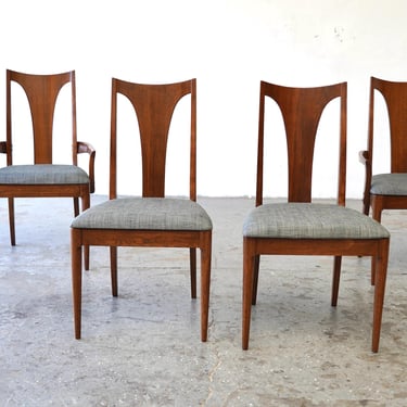 Set of 4 Professionally  Restored & Reupholstered Mid Century Broyhill Brasília Dining Chairs 