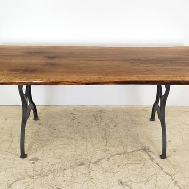 Handcrafted 77.875 in. Live Edge Walnut Dining Table