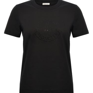 Moncler Women Rhinestone Logo T-Shirt