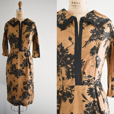 Early 1950s Parnes Feinstein Silk Wiggle Dress 