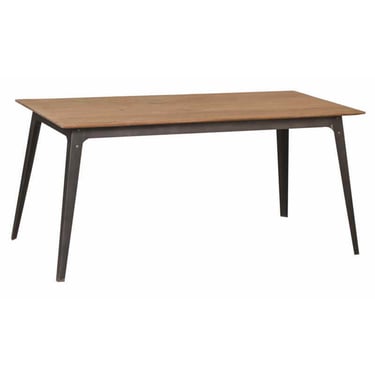 Iron Dining Table with Teak Tabletop