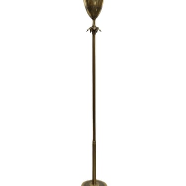 Antique Art Deco Brass Uplight Torchiere Floor Lamp 