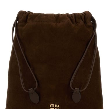 Miu Miu Women Brown Suede Pouch