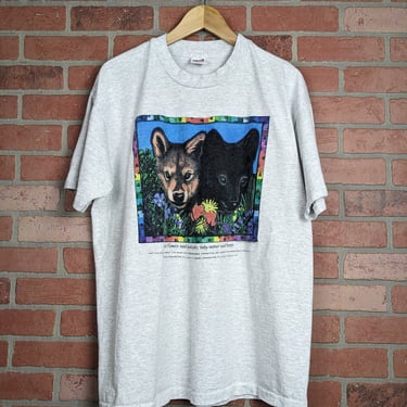 Vintage 90s Wolf Pups ORIGINAL Nature Tee - Extra Large 