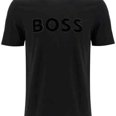 Boss Flocked Logo T-Shirt With Men