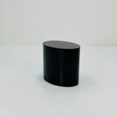 Space age Gloss Black oval shape  end table /side table 1970s 