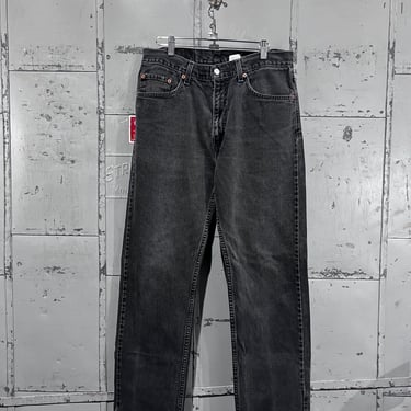 Vintage 90s Black Levis 505 straight leg Fit Red Tab Classic Brand 1990s Fashion Made in USA Streetwear Pants 36  Waist distressed 