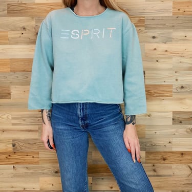 Vintage Esprit Pastel Cropped Pullover Sweatshirt 