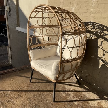 Faux Rattan Canopy Chair