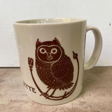 1978 Owl Mug By Taylor And Ng Of San Francisco, Made In Japan, Earthenware, La Chouette, Owl Coffee Cup 