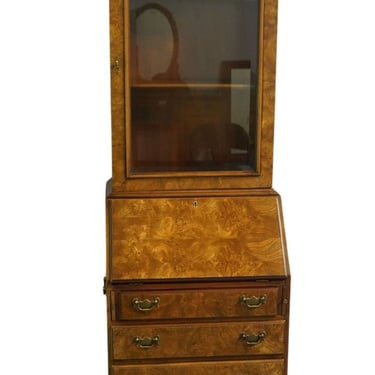 HICKORY CHAIR Co. James River Country French 23" Burled Wood Secretary Desk w. Bonnet Top Display Hutch 547-548 