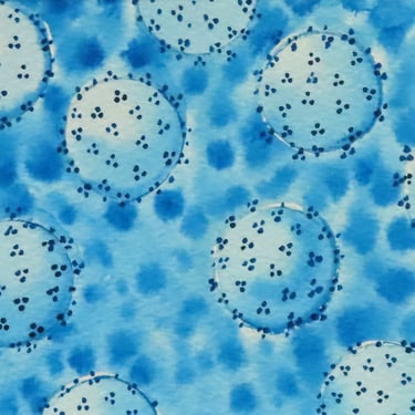 Blue COVID - Original watercolor painting of Coronavirus -COVID art- microbiology art 
