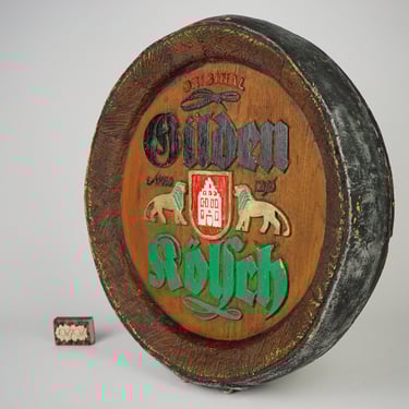 Original old Beer Barrel Sign, authentic beer barrel head, barrel lid lightweight foam, lid of the barrel, GILDE RöYCH Beer Barrel Sign, 