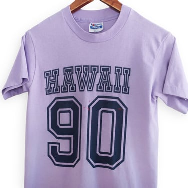 vintage Hawaii shirt / 90s t shirt / 1990s purple Hawaii 90 souvenir surf paint splatter t shirt Small 
