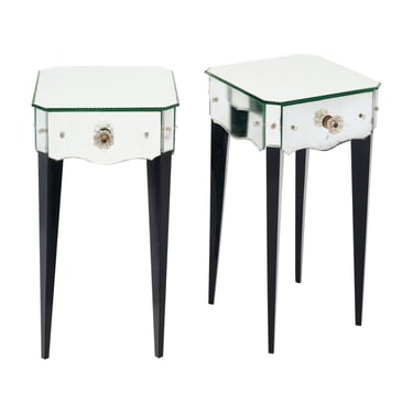 Art Deco Period French Mirrored Side Tables