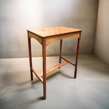 Antique Arts & Crafts Oak Console Table / Narrow Hallway Table / Rustic Plant Stand 