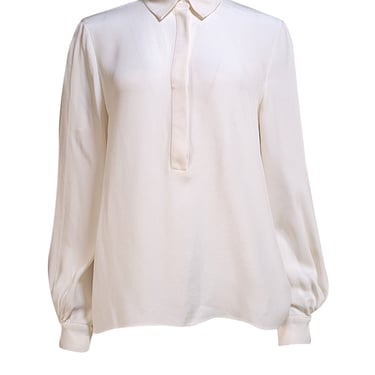 Ramy Brook - White Silk Button Down Shirt Sz L