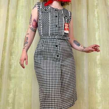 1960's Picnic Plaid Shirtdress