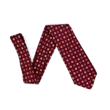 Vintage Brooks Brothers Silk Necktie, Men's Luxe Tie, Foulard Circle Pattern Printed in England, Accessory for Him, VFG 